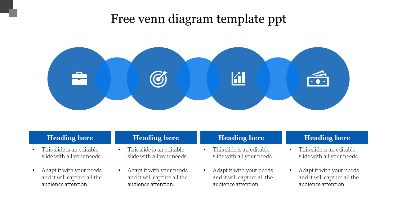 free venn diagram template ppt-Blue